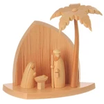 Natural Rock Crib With Stylized Holy Family And Palm Bxhxt 15X14X6CM. Fixed Price $137.55.