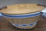 Nwt 2009 Longeberger Colts Nfl Picnic Basket Logo 17 12 10 Inches. Fixed Price $29.99.