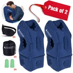 Inflatable Pillow With Extra Bottom Pack Of 2 (blue) Traveling, Napping. Fixed Price $14.98.