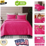 Queen Bedding Set, Soft Hot Pink Bedspreads Quilts Full Size For .... Fixed Price $46.39.