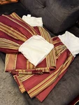 Michael Amini King Bed Skirt 3 Separate Sides. Red Gold Cream Stripe. Elegant. Fixed Price $69.99.