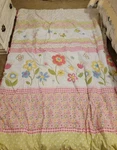 Girls Room Comforter Flower Power Size Twin 66X86 Pink Green White Reversible. Fixed Price $35.00.