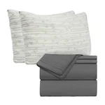 Set Of 4 Piece Hotel Luxury Bed Sheet And 2 Hypoallergenic Bamboo Pillows. Fixed Price $65.99.