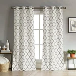 Duck River Textiles Mason Geometric Linen Textured Taupe CURTAINS(2) 38"X96". Fixed Price $44.99.