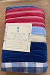 Pottery Barn Kids Patchwork Stripes Quilted Euro Pillow Sham Bedding 2384956 Red. Fixed Price $41.22.