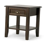 Burlington Solid Wood Wide Square 18 Inch Mahogany Brown End Table. Fixed Price $209.16.