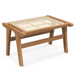 Natural Teak Wooden Foot Rest With Handwoven Rattan - Color:. Fixed Price $268.49.