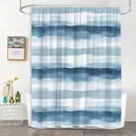 Abstract Blue Shower Curtain, 70X70 Inch, Striped Minimalist, Watercolor. Fixed Price $15.28.