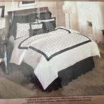 Donna Sharp King Duvet Cover-mini Fleurs-white W/black De LIS-100% Cotton. Fixed Price $124.99.