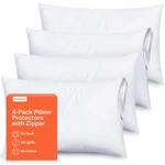 Ultra Soft Pillow Protectors With Zipper Standard Size - Set 4 Breathable .... Fixed Price $19.31.
