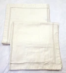 2 American Living Cream Linen Blend Euro Shams Ralph Lauren Brown Accent Stitch. Fixed Price $34.99.
