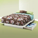 White 2-DRAWER Queen Storage Platform Home Living Bedroom Furniture Dorm. Fixed Price $345.00.