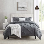 Pinch Pleat Duvet Cover Set, 3 Piece Luxurious Pintuck Comforter By Nymbus. Fixed Price $39.49.