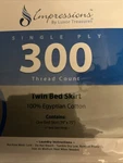 Impressions Luxor Treasures Twin Bed Skirt 300 Thread Count Cotton White 15 Drop. Fixed Price $14.00.
