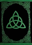 Green Celtic Triquetra Knot Tapestry, Irish Full Bed Spread, Renaissance Festiva. Fixed Price $49.99.