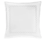Sky Embroidered Percale Euro Shams Pair White 100% Cotton Exclusive Nwt. Fixed Price $31.49.
