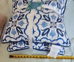 Outdoor Pillow Set Lillian August White & Blues Spanishtile Pattern Nwt. Fixed Price $49.99.