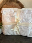 Vintage 100% Cotton Scalloped Queen Quilt 3 Pc Set Made Shandong China New. Fixed Price $85.00.