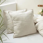 100% Washed Linen Euro Shams 26'' X Pack Of 2, Basic Style Solid Color Natu. Fixed Price $63.95.