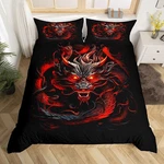 Red Black Dragon Duvet Cover Set Queen Size,glowing Flame Bedding .... Fixed Price $57.84.