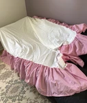 Pottery Barn Kids Pink Full Deux Places Cotton Gingham Ruffle Bed Skirt Farmhous. Fixed Price $49.99.