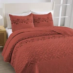 3-PIECE Embroidered Quilt Set Elegant Bedspread With Textured Floral & Geometric. Fixed Price $39.99.