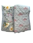 Lillian August Daisy Floral King Pillow Shams Light Blue Quilted Nwot 21X37. Fixed Price $39.95.