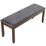 Upholstered Entryway Bench Footstool With Wood Legs - Color: Dark Gray. Fixed Price $136.48.