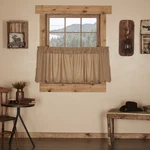 Rustic 24"X36" Tier Pair Tan Rod Pocket Plaid Kitchen Window Curtains Vhc Brands. Fixed Price $35.95.