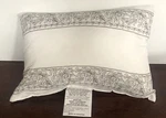 Threshold White With Brown Floral Borders Toss Throw Pillow 12" X 16". Fixed Price $15.00.