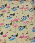 Nick & Nora Retro Inspired Poolside Print Twin Sheet Set Jersey Cotton Flamingos. Fixed Price $30.00.
