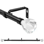 3/4" Acrylic Curtain Rod With Crystal Diamond Finials, 28"-48"/48"-84"/84"-120". Fixed Price $40.49.