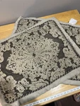 2 Croscill Sorina Standard Pillow Shams Brown Taupe Brocade Damask. Fixed Price $35.99.
