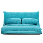 Floor Sofa Bed 6-POSITION Adjustable Sleeper Lounge Couch With 2 Pillows Blue. Fixed Price $197.00.