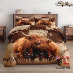 Size Comforter Set With 2 Pillowcase Brown Vintage Soft 3 King Highland Cow. Fixed Price $107.81.