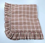 Waverly Luxury Collection Euro Sham Plaid Red Tan Ruffles Rustic Cabin Christmas. Fixed Price $20.25.