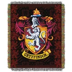 Harry Potter Gryffindor Crest Woven Tapestry Throw Blanket Wall Hanging Made Usa. Fixed Price $39.95.