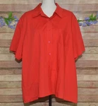 Foxcroft Red Cotton Blend Button Up Wrinkle Free Top Blouse Plus Size 22W Solid. Fixed Price $19.99.