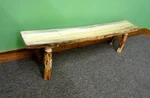 Solid Wood Log Bench 5 Foot Northern Rustic Pine Amish Made Free Shipping. Fixed Price $399.00.