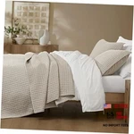 100% Cotton Jersey Knit Quilt Set - Breathable & Queen Apricot Beige Melange. Fixed Price $149.99.