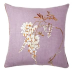 New Iosis Yves Delorme Wisteria Decorative Cushion Cover Linen Floral Embroidery. Fixed Price $150.00.