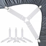 Bed Sheet Fasteners, Adjustable Mattress Suspenders, 1 Set - 4 Straps, White. Fixed Price $14.52.