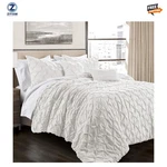 Lush Decor Ravello Pintuck Comforter Set King 5PC White Luxury Textured Bedding. Fixed Price $69.99.