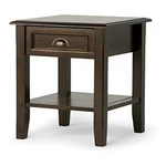 Burlington Solid Wood Wide Square 18 Inch Mahogany Brown End Table. Fixed Price $220.63.