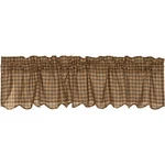Cedar Ridge Scalloped Window Valance-earthtone Plaid-lined-rod POCKET-16X72" Vhc. Fixed Price $26.95.