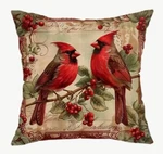 Cardinal Couple Birds Christmas Throw Pillow Cover Winter Holiday Home Decor 18. Fixed Price $14.36.