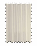 Scalloped Shower Curtain Cream Solid Color Waterproof Wave Design 36X72 Inch. Fixed Price $28.09.