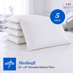Lot 5 Medline Medsoft Fluid-proof Hospital Pillows, Wipeable Vinyl, 20" X 26". Fixed Price $49.69.