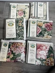 New 6 Pc Vtg Martha Stewart Ardly Floral Grandmacore Bed Skirt Shams Drapes Etc.. Fixed Price $153.00.