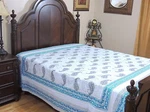 Bondi Blue White Paisley Cotton Bedding India Wall Tapestry Sheet Queen. Fixed Price $25.20.